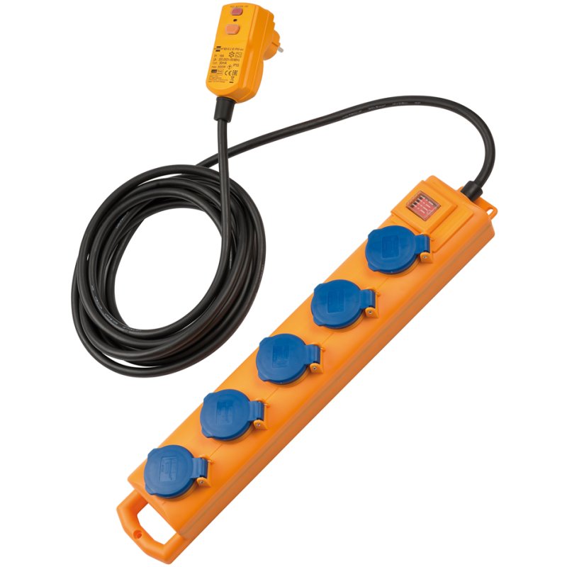 brennenstuhl stekkerdoos Super-Solid, IP54, 5-voudig, aardlekschakelaar