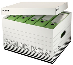 LEITZ archief- en transportbox Solid, wit/zwart, 346×430×305 mm, 10 stuks