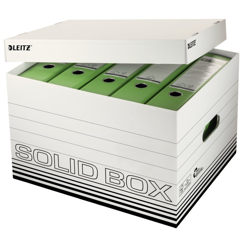 LEITZ boîte d'archivage et de transport Solid, blanc/noir, 346×430×305 mm, 10 pièces