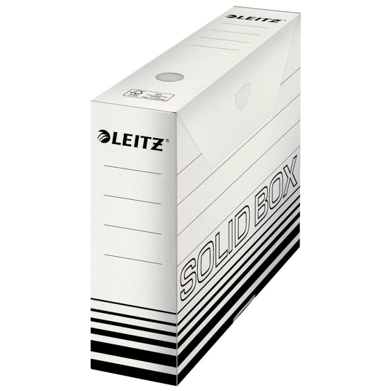 LEITZ boîte d'archivage, blanc/noir, 150 mm de largeur, 10 pièces