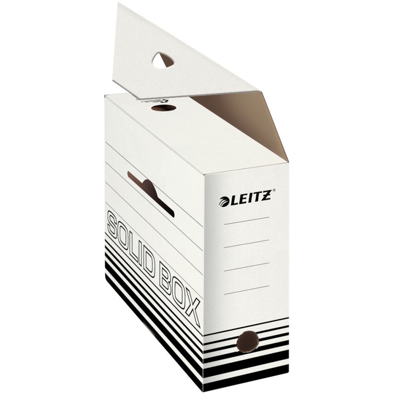 LEITZ boîte d'archivage, blanc/noir, 150 mm de largeur, 10 pièces
