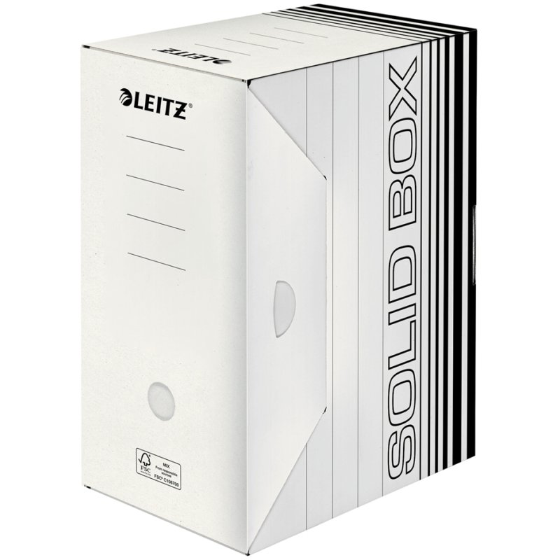 LEITZ boîte d'archivage, blanc/noir, 150 mm de largeur, 10 pièces