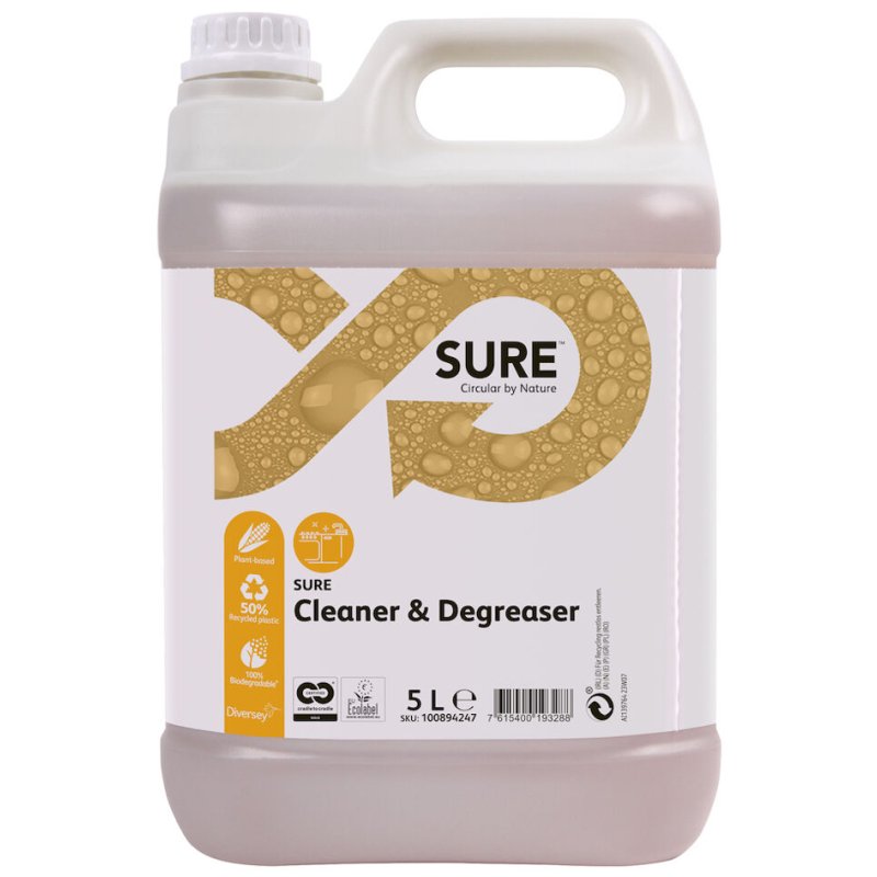 SURE ontvetter Cleaner & Degreaser, geconcentreerd, biologisch afbreekbaar, 5 liter