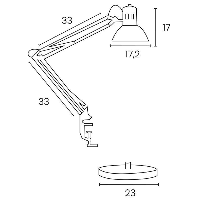 UNiLUX lampe de bureau SUCCESS 66, avec pince et base, noir