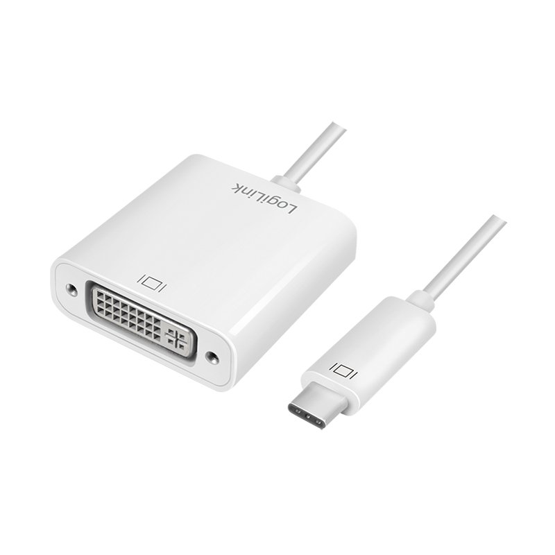 LogiLink Câble adaptateur USB-C vers DVI, blanc, 140 mm
