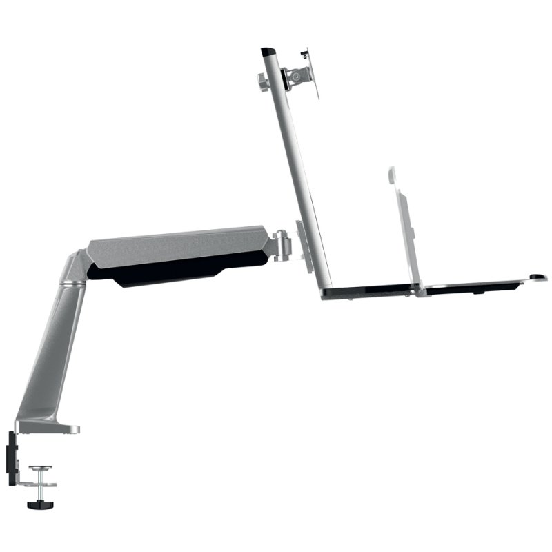 LogiLink sit-stand workstation, 1 monitor, silver, 13–32 inch