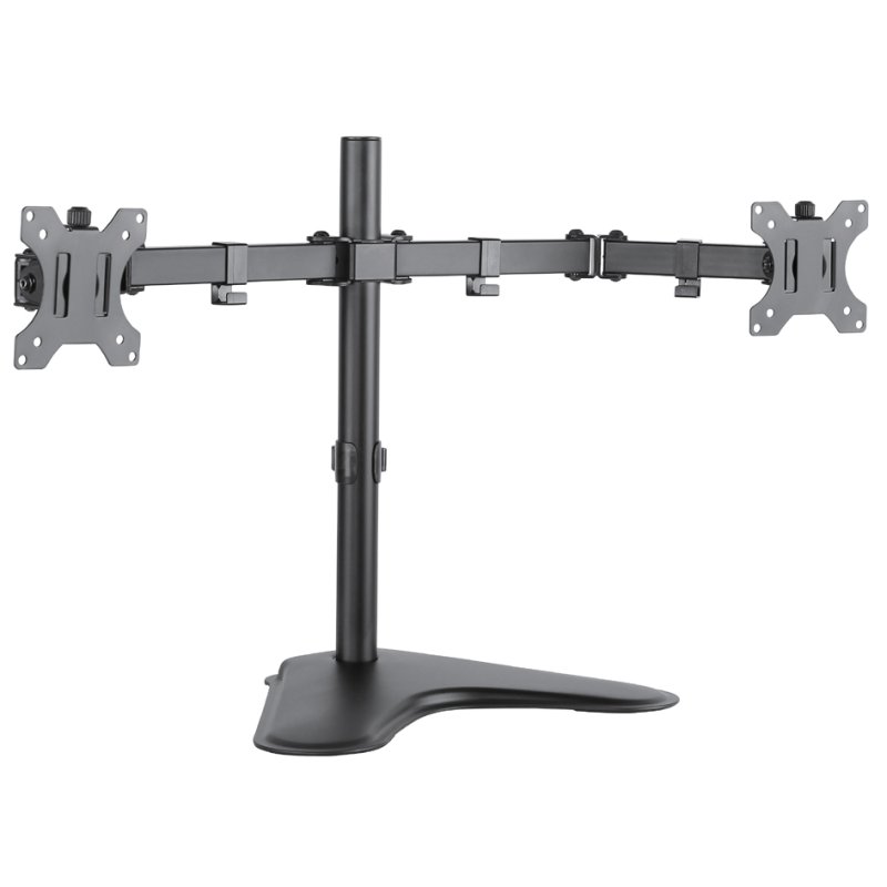 LogiLink dual monitor arm with base, black, 13-32 inch, arm length 460 mm