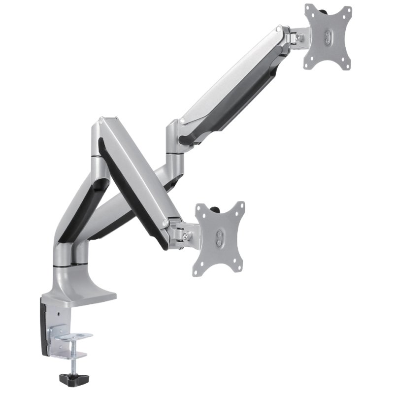 LogiLink dual monitor arm, aluminium, silver, 13-32 inch