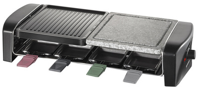SEVERIN Raclette-Grill met Natuursteen, 8 gekleurde pannetjes, 1400 Watt