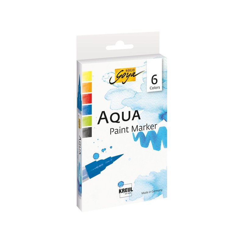 KREUL Aqua SOLO Goya paint markers, water-based, refillable, 6 pieces