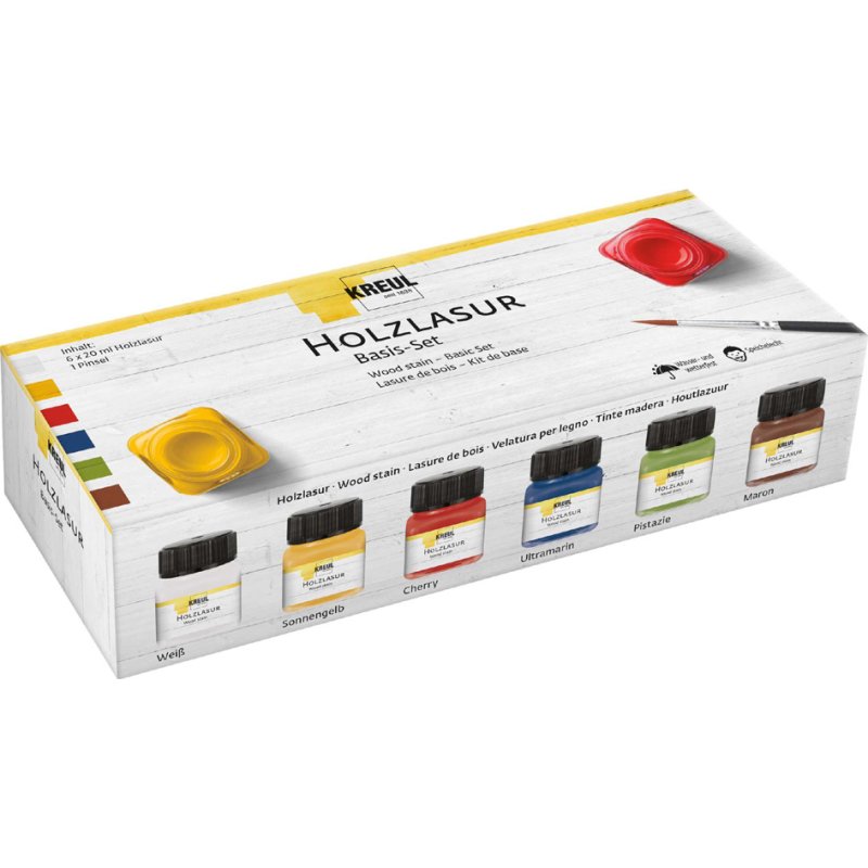 KREUL wood paint set creative, water-based, 6 × 20 ml