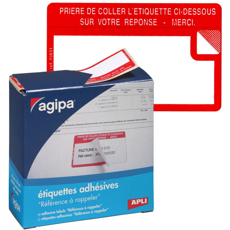 agipa étiquettes À mémoriser références, 59×36 mm, adhésif permanent, 500 pcs