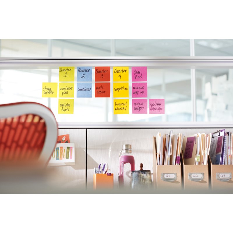 Post-it Super Sticky notes, 76×76 mm, couleur, 440 feuilles