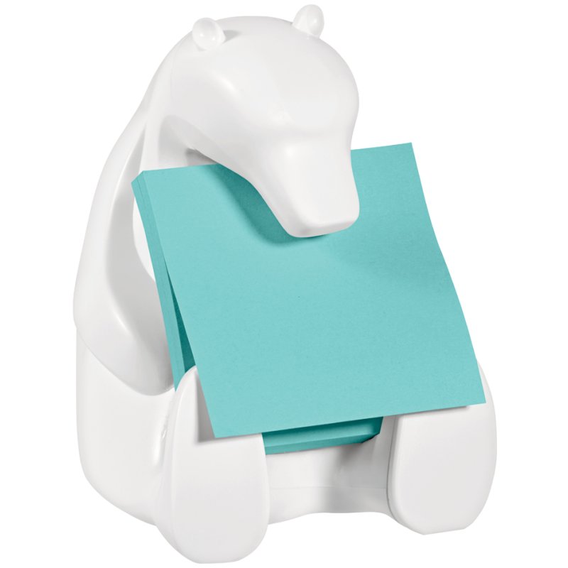 Post-it Super Sticky Z-Notes dispenser BEAR, wit, gevuld