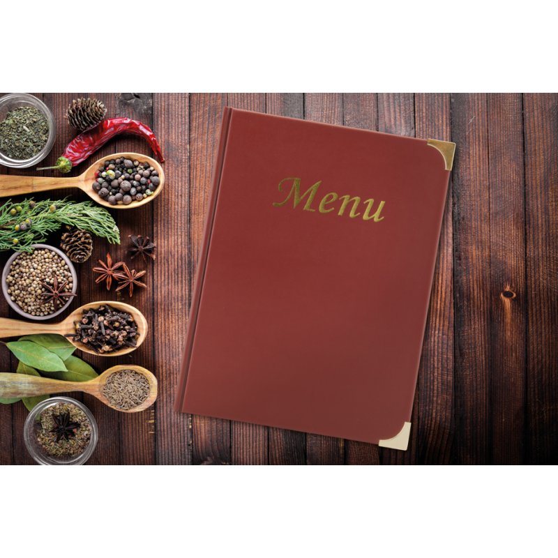 Securit porte-menu Basic A4, rouge vin, 10 pièces