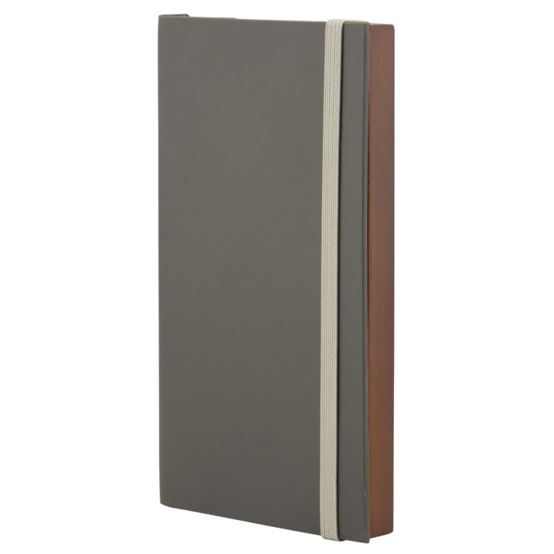 Securit rekeningmap WOOD, leer en hout, grijs, 100×18×179 mm
