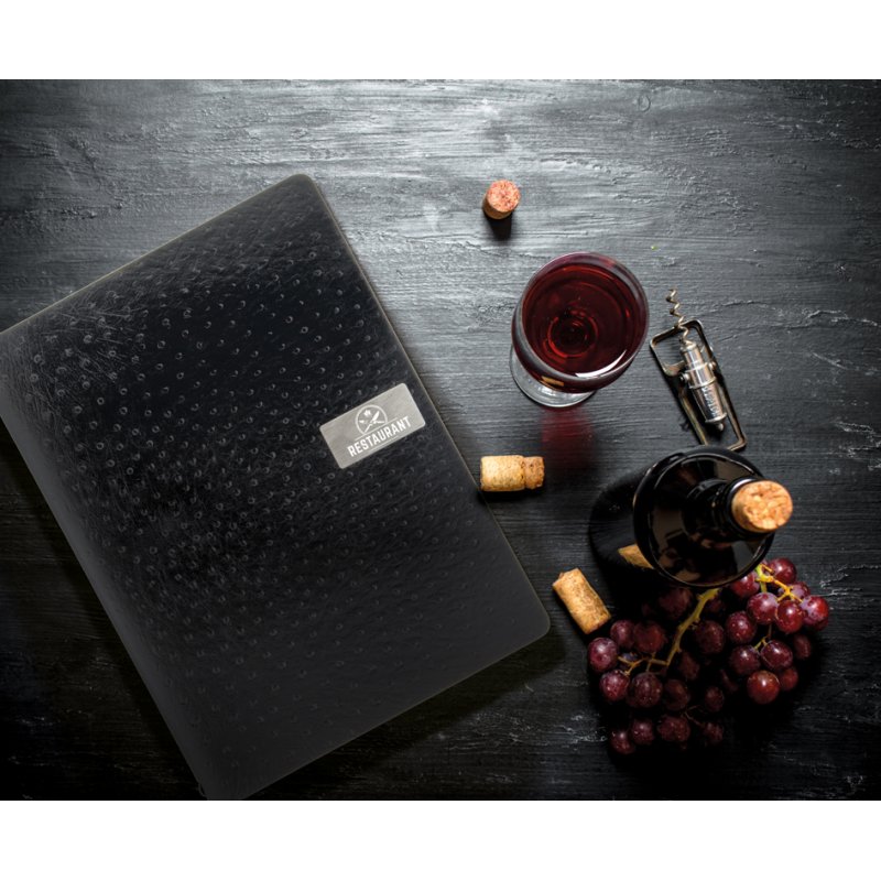 Securit menumap EGO A4, cuir, noir, 240×330 mm