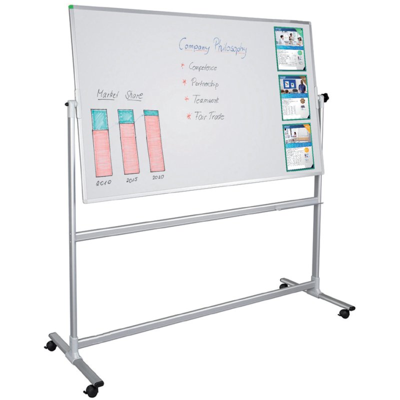FRANKEN plateau tournant sur trépied U-Act! Line, magnétique, 1200×900 mm, blanc