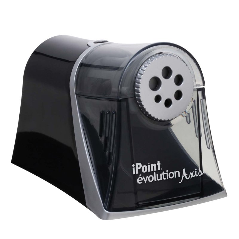 WESTCOTT taille-crayon électrique iPoint évolution Axis, 1 trou, noir/argent, arrêt automatique