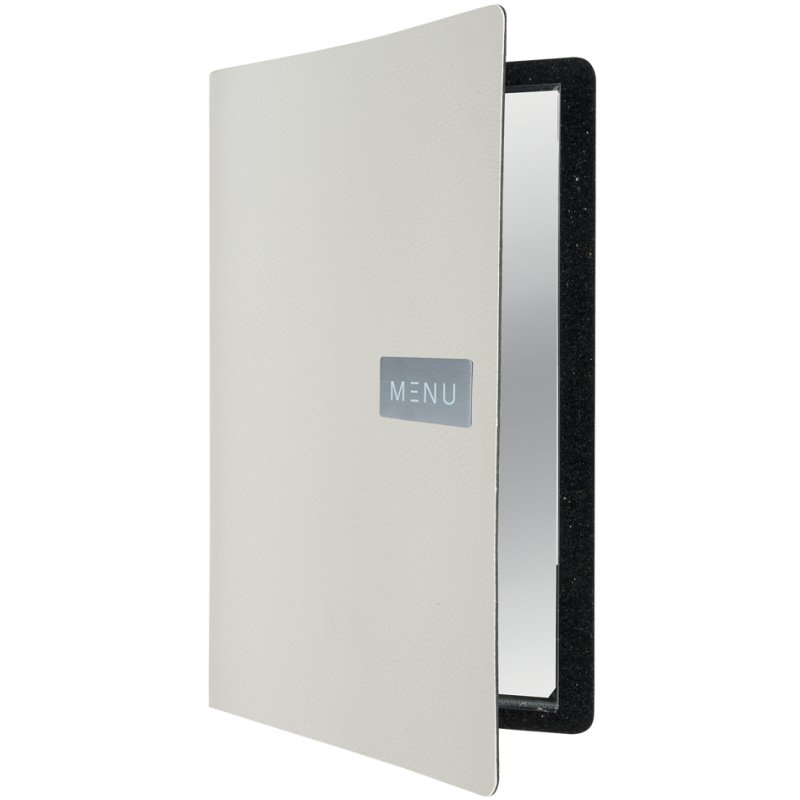 Securit menumap RAW A4, cuir véritable, blanc, 240×330 mm