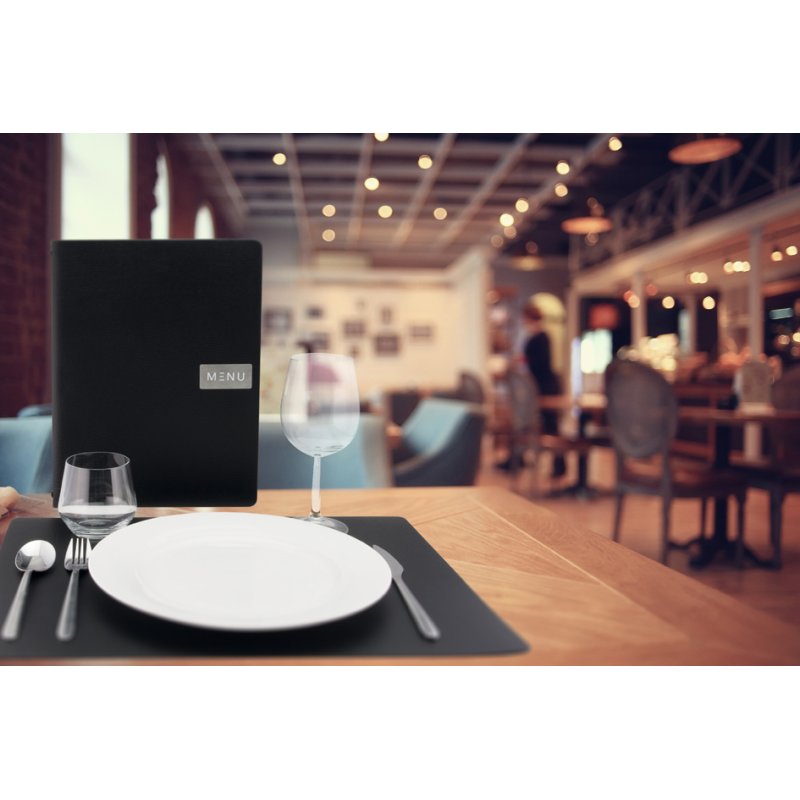 Securit menumap RAW A4, cuir véritable, blanc, 240×330 mm