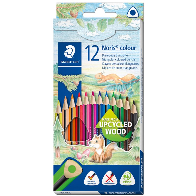 STAEDTLER Noris colour kleurpotloden, driekantig, 36 stuks, kartonnen etui