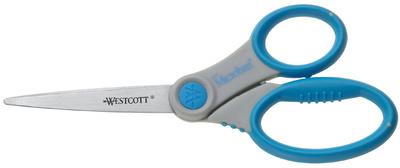 WESTCOTT schaar Microban Softgrip, 155 mm, grijs/blauw