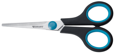 WESTCOTT Easy Grip schaar, 140 mm, blauw/zwart, rechtshandig