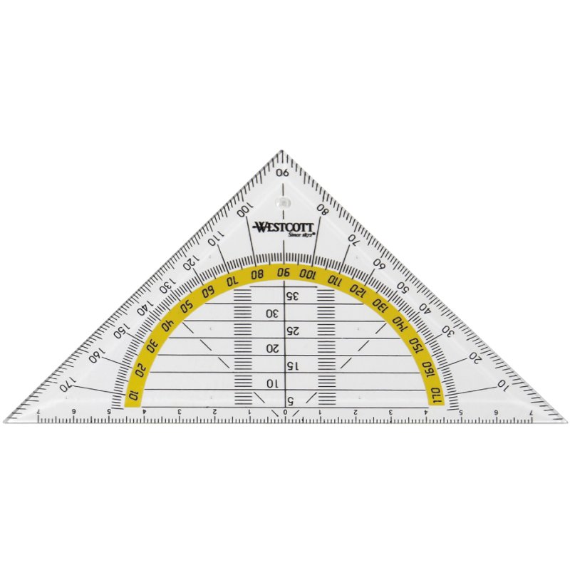 WESTCOTT équerre de mesure, transparent, 140 mm