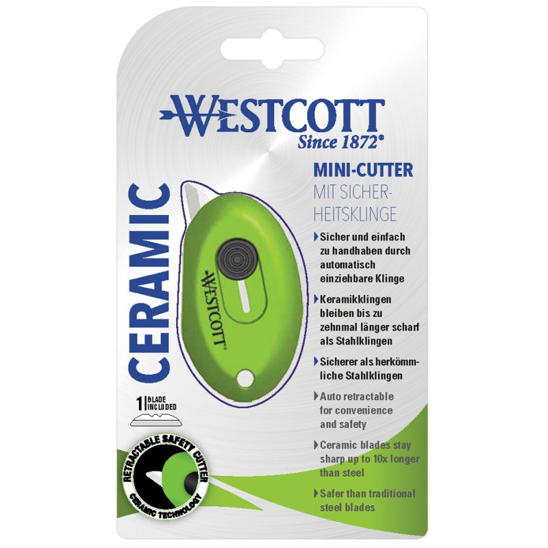 WESTCOTT mini cutter, ceramic blade, green, 31 mm