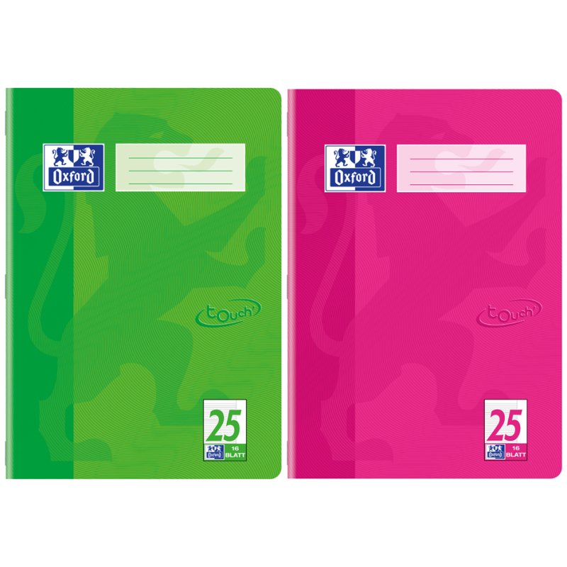 Oxford schrift Touch A4, gelijnd, aqua, 16 vel