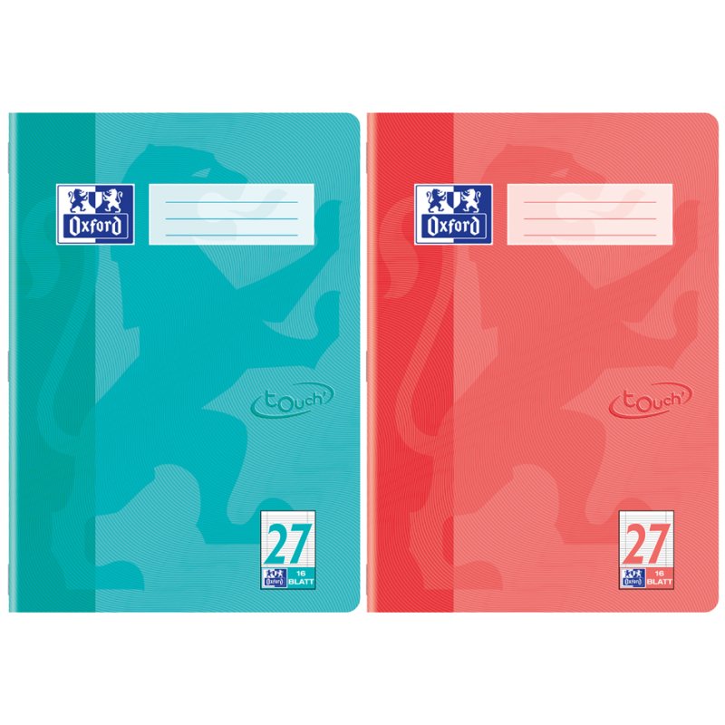 Oxford cahier Touch A4, ligné, aqua, 16 feuilles