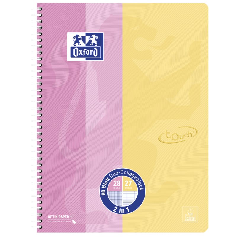 Oxford bloc-notes bicolore, A4+, bleu marine/aqua, 80 feuilles