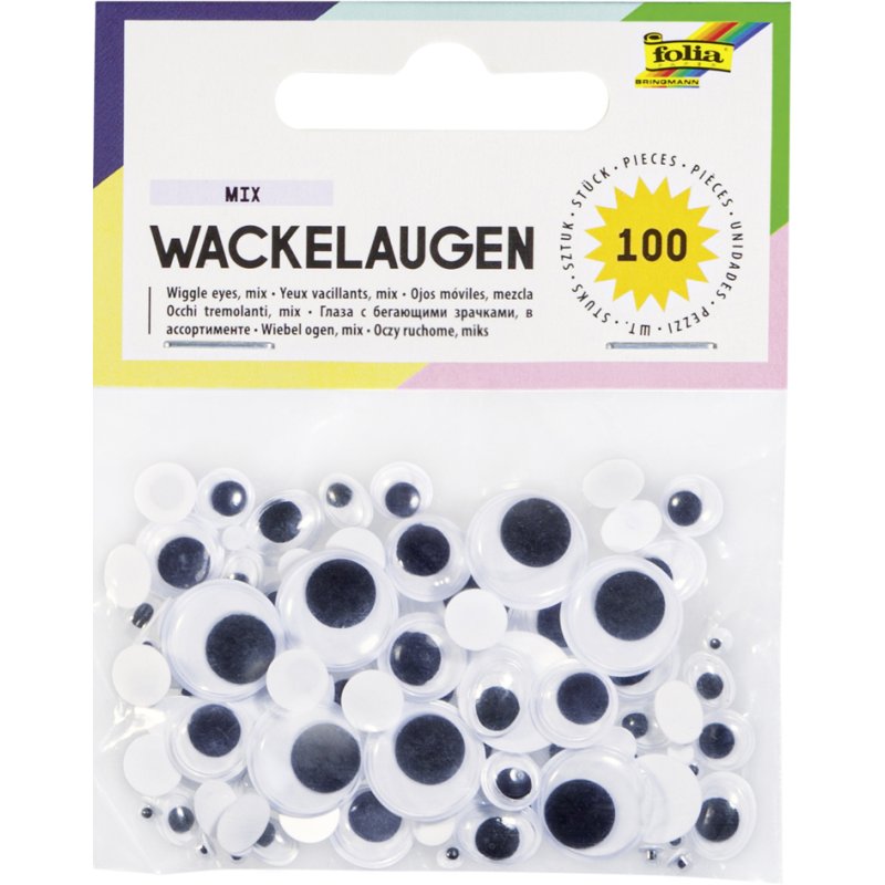 folia wiebelogen assortiment, rond en ovaal, niet zelfklevend, 100 stuks