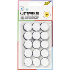 folia klittenband stippen, zwart en wit, diameter 20 mm, 30 stuks
