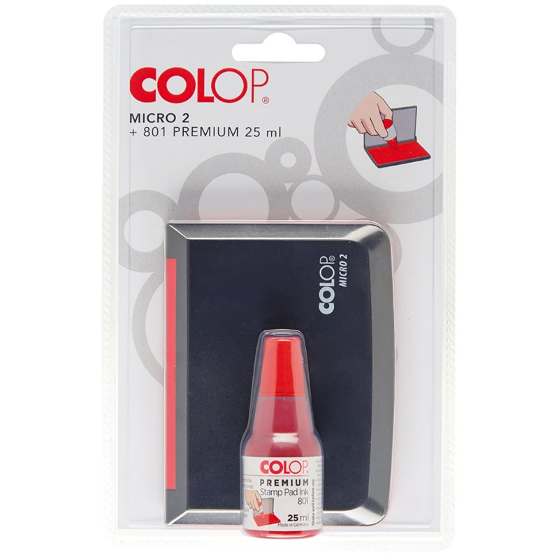 COLOP ensemble tampon encreur et encre, bleu, 70×110 mm