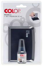 COLOP stempelkussen set met navulverf, zwart, 70×110 mm, 25 ml