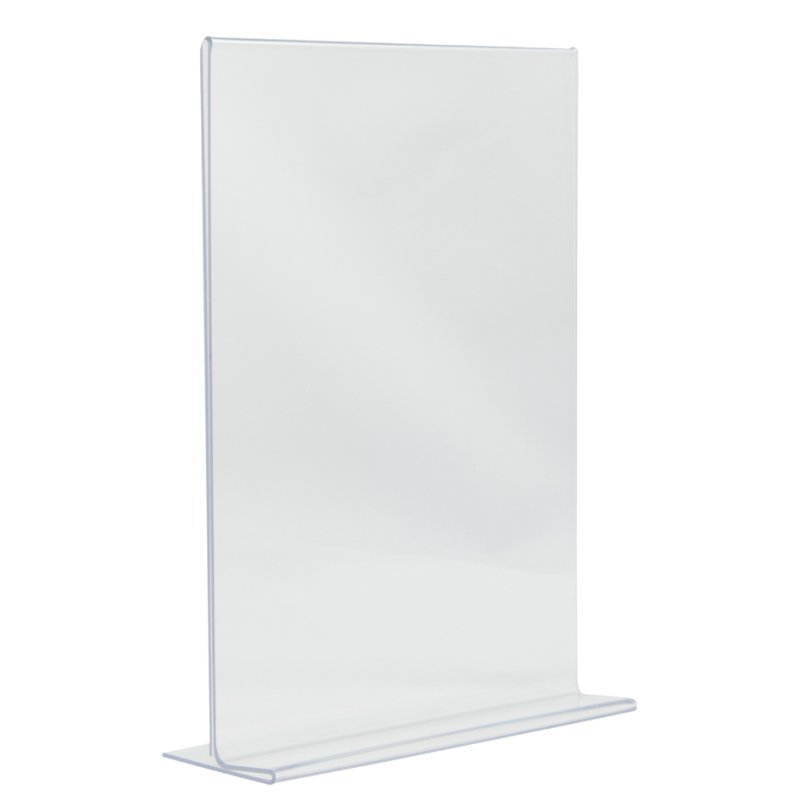 Securit porte-menu de table acrylique A6, debout rectangulaire, présentation double face cristalline