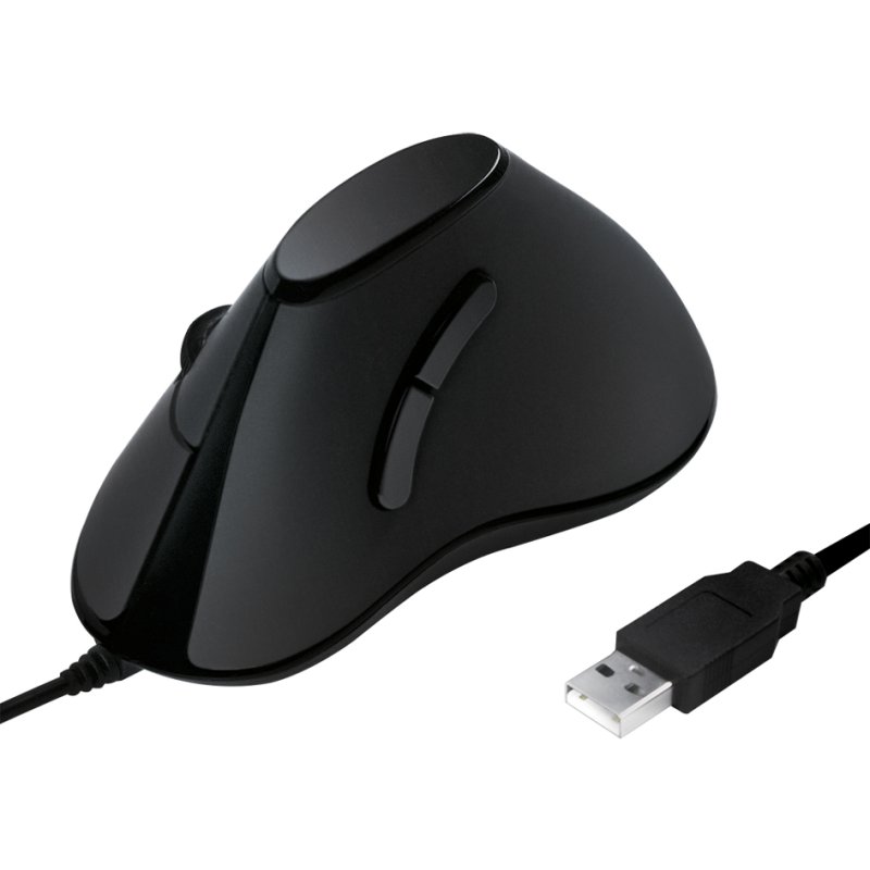 LogiLink ergonomic vertical mouse, wired, black, 1000 dpi