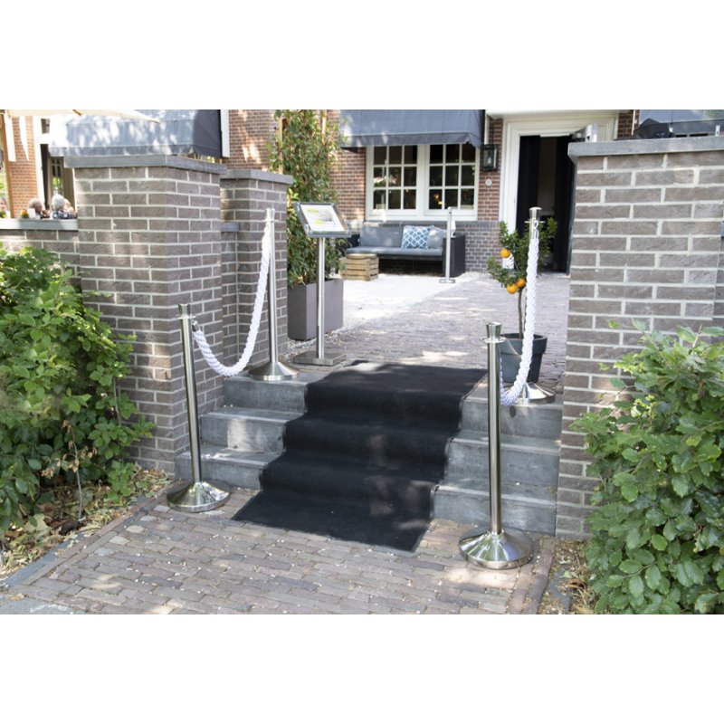 Securit afzetpaal systeem Classic, chroom, 875 mm hoog, met voet