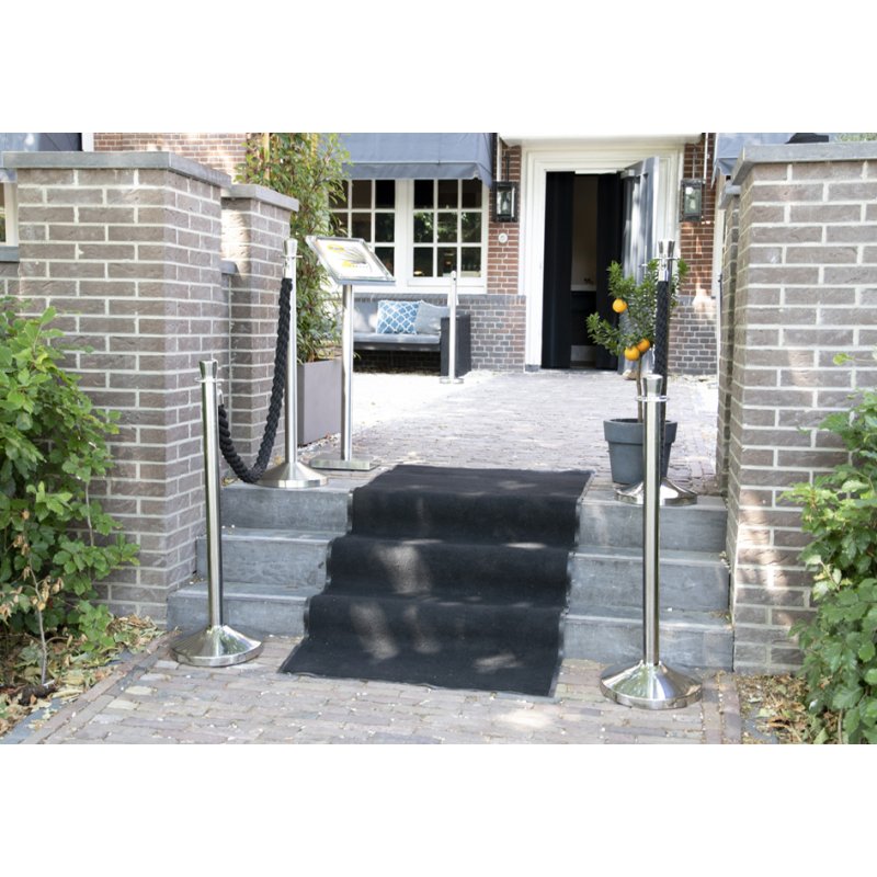 Securit afzetpaal systeem Classic, chroom, 875 mm hoog, met voet