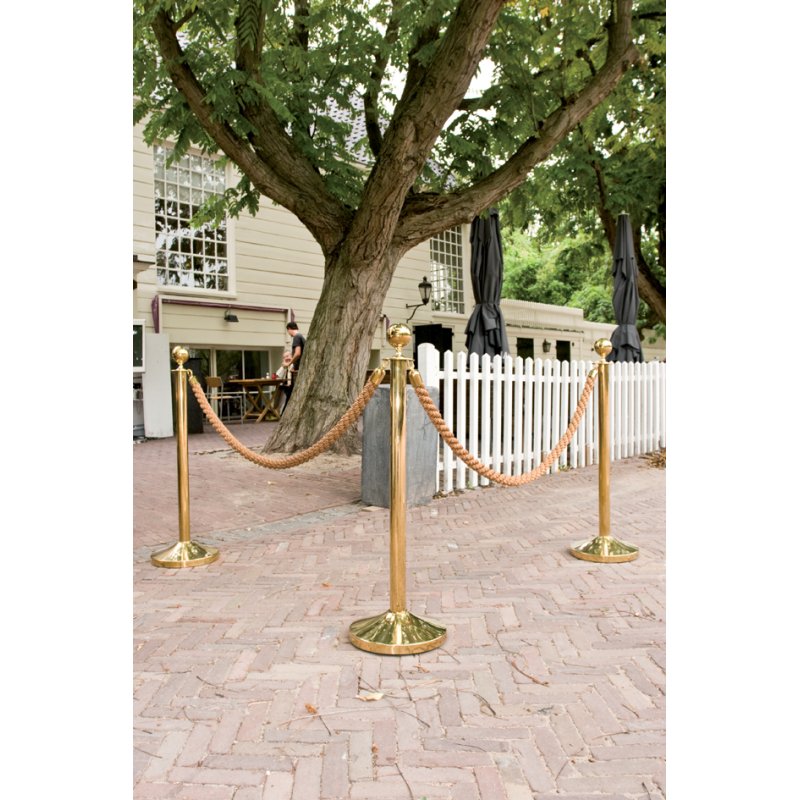Securit afzetpaal Classic, goud, 875 mm hoog, met voet