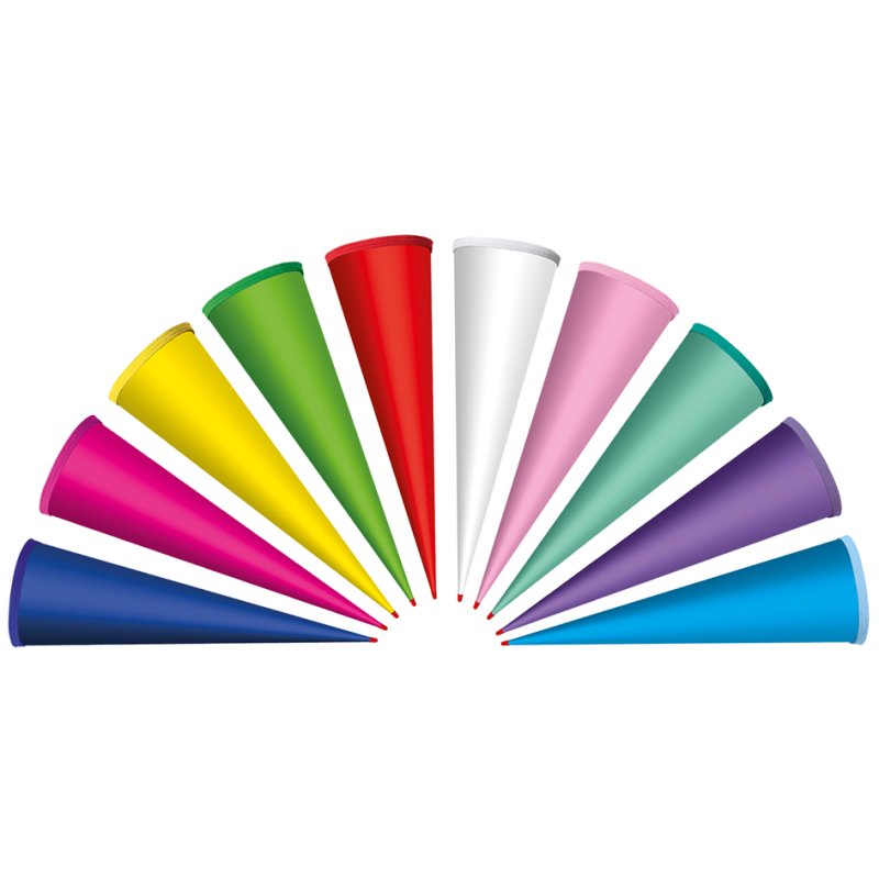 ROTH school cones blank assortment, 700 mm, colourful assorted, 10 pieces