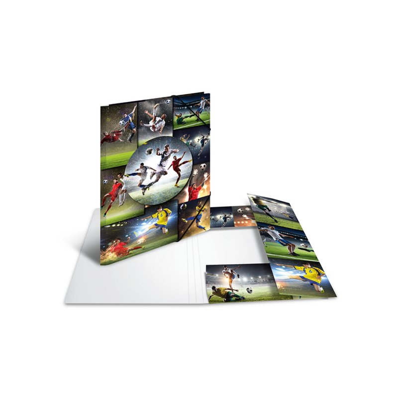 HERMA elastic folder football, A3, cardboard, corner elastics