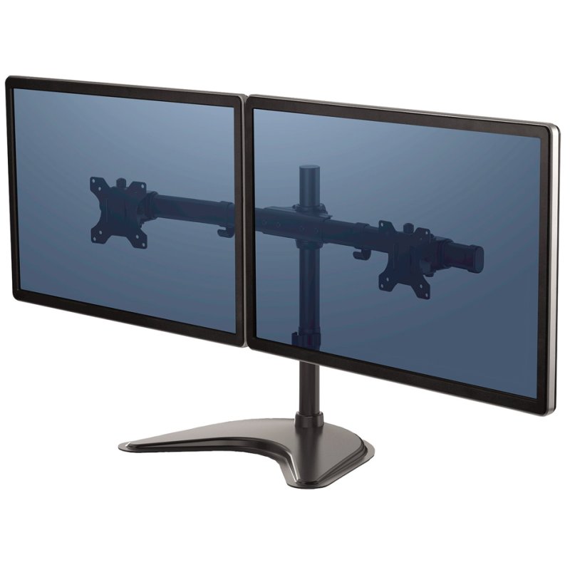 Fellowes Seasa bras double moniteur avec pied, noir, jusqu'à 32 pouces, 16 kg
