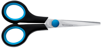 WESTCOTT schaar Easy Grip 210 mm, linkshandigen, blauw/zwart, ergonomische softgrip