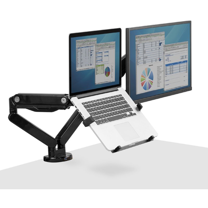 Fellowes plate-forme pour ordinateur portable pour bras moniteur, 25,4-43,18 cm, VESA 75×75/100×100, noir