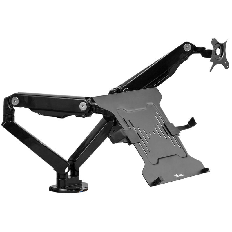 Fellowes plate-forme pour ordinateur portable pour bras moniteur, 25,4-43,18 cm, VESA 75×75/100×100, noir