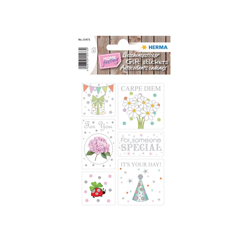 HERMA stickers Best Wishes, paper, 2 sheets of 7 pieces
