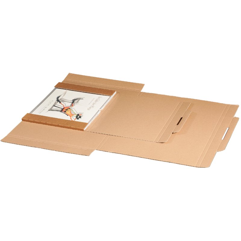 Shipping carton for A3 calendars, brown, reclosable closure, 25 pcs